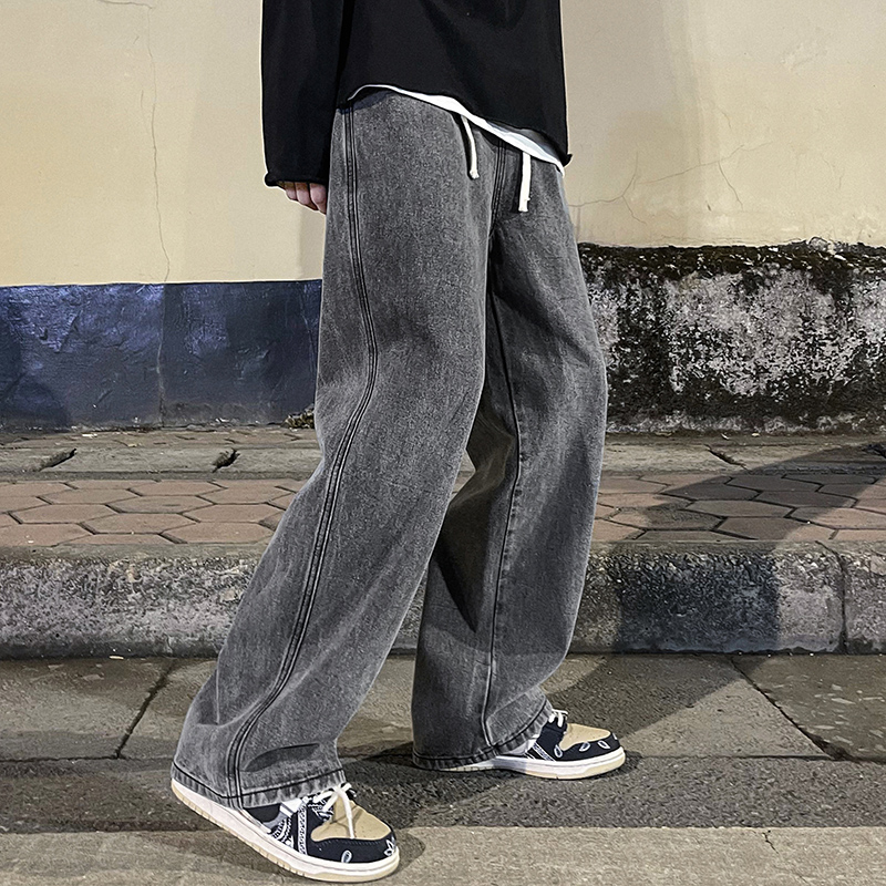 Koreańska moda męska workowate – Men'S Fashion Grey Jeans recenzja i cena