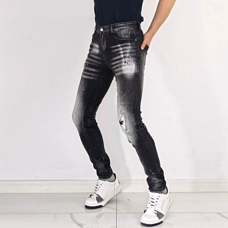 Męskie obcisłe dżinsy w stylu  – Men'S Fashion Grey Jeans recenzja i cena