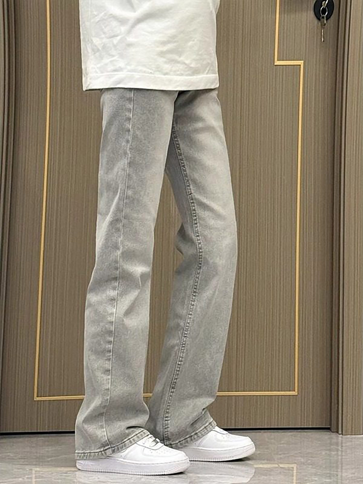 Dżinsy męskie w kolorze dymion – Men'S Fashion Grey Jeans recenzja i cena
